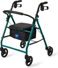 Aluminum Rollator Walker W/ Seat Blue 250 lb. Weight Capacity Lightweight 6”