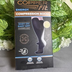 COPPER FIT ENERGY COMPRESSION SOCKS BLACK SIZE L/XL LARGE / EXTRA LARGE