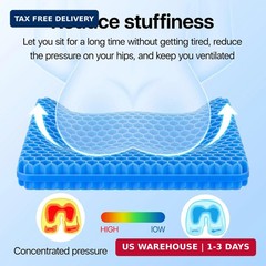 OMCOZY Gel Seat Cushion, Cooling Cushion (Super Large & Thick), Breathable Honey