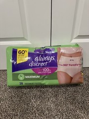 Always Discreet Maximum Protection Incontinence Underwear for Women, Large 28 Ct