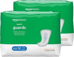 Amazon Basics 104 Pack Guards White Men’s Incontinence Guards