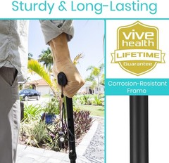 Vive Folding Cane – Foldable Walking Cane for Men, Women – Fold-up, Collapsible,