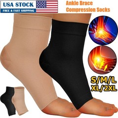 1Pair Ankle Brace Compression Sleeve Support Socks Foot Fasciitis Pain Relief