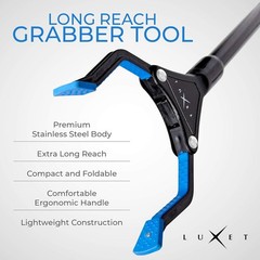 Grabber Reacher Tool – Latest Version Luxet 19 Inch Long Steel Foldable Pick up