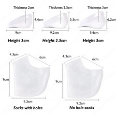 2pcs Gel Silicone Skin-Softening Height Increase Heel Protectors Heel Cups Spurs