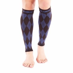 Calf Compression Sleeve Doc Miller 20-30mmHg Recovery Varicose Veins BLACK/BLUE