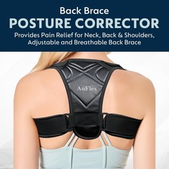 AuFlex Posture Corrector for Men & Women – Bodywellness Free Size, Black