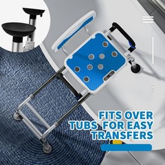 Uimoso Sliding Tub Transfer Bench Shower Chair w/ 360 Degree Swivel Seat 400LBS