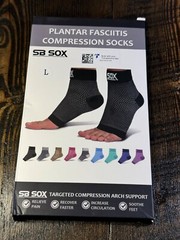 SB Sox Plantar Fasciitis Compression socks for Men & Women Arch Support S M L