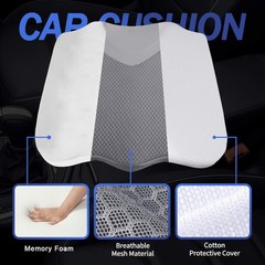 Car Seat Cushion, Comfortable Memory Foam Cushion for Driving, Auto Heighteni…