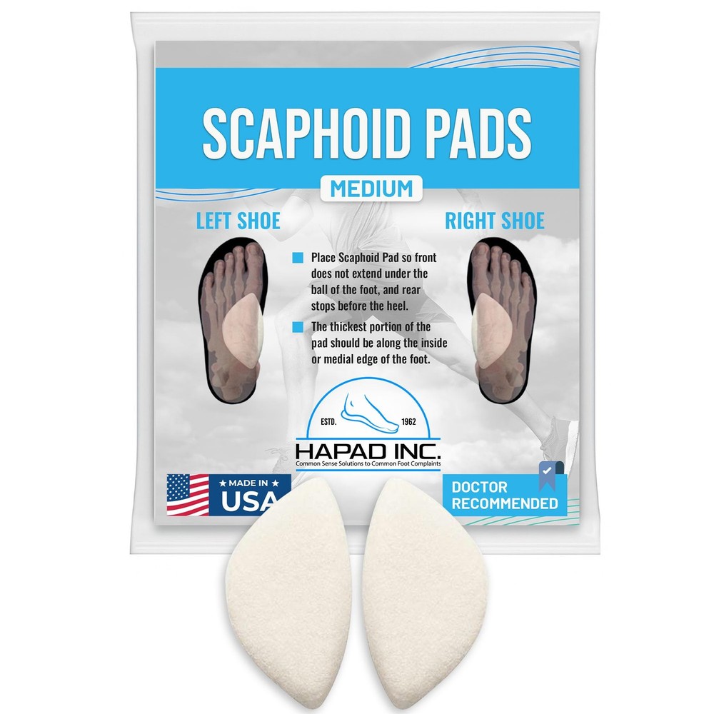 HAPAD Scaphoid Pads for Men & Women, Medium (Pack of 1) – Medium, White