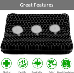 Gel Seat Cushion, Super Large (19X18X1.6Inch) Gel Cushion Chair Pads with Non-Sl