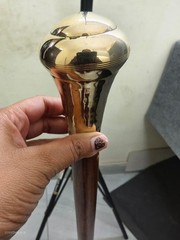 Brass Antique Designer Ball Head Handle Wooden Vintage Walking Cane Style Stick