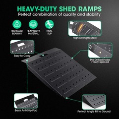 VNN 29″ x 24″ Shed Ramp Loading Ramp 900LB Capacity Alloy Loading Dock Ramp 1PC