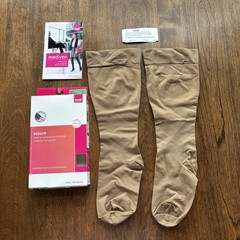 Medi Assure Compression Socks Calf Closed Toe Beige XL 20-30 Open Box – New