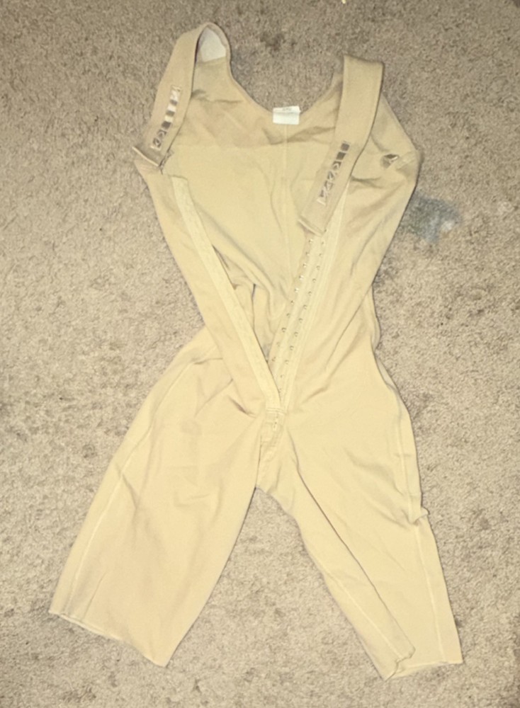 M&D Beige Compression Pants Adjustable Front Close Full Body Compression Garment