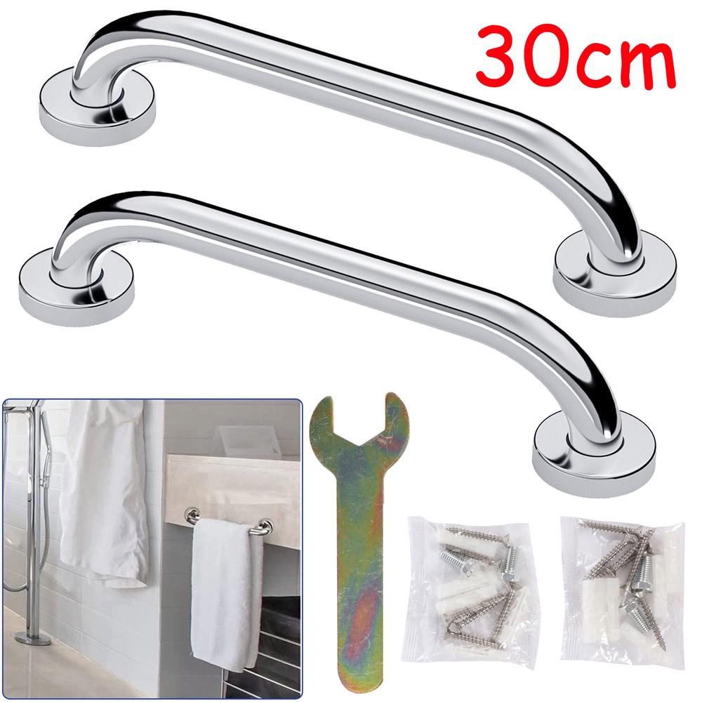 2Pcs Grab Bar Bathroom Stainless Steel Safety Handicap Shower Tub Handle Support