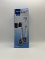 Medline 5″ Walker Wheels Accessories With Replacement Glide Caps 8 Levels NIB