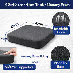 Thick Foam Seat Cushion Pad Black Ultra Soft Chair & Car Seat Sitting