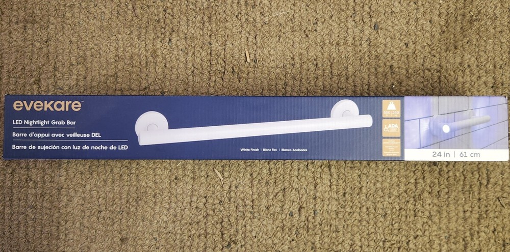 Evekare 24-inch Led Nightlight Grab Bar White