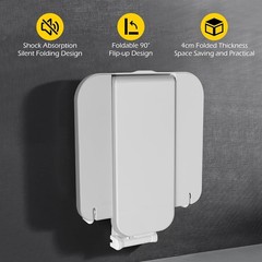 Dyna-Living Wall Mounted Folding Shower Seat 485lbs Fold Down ABS Shower Bench