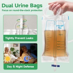 Condom Catheters for Elderly Men Age 80, External Catheter with 2 Urine Colle…