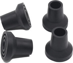 1/2′, 3/4′, 7/8′ Walking Cane Tips 4 Pack Set, No-Slip Quad Cane Replacement of