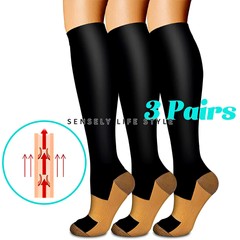 Plus Size Compression Socks Wide Calf 15-20mmHg 3/6 Pairs Graduated Compression