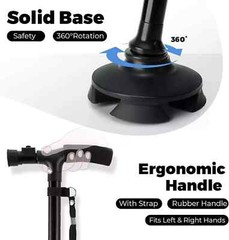 New Folding Walking Cane with LED Light, Adjustable Walking Stick with Carryin.