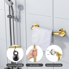 12 Inch Stainless Steel Shower Grab Bar, Gold Shower Handle, Bathroom Balance…
