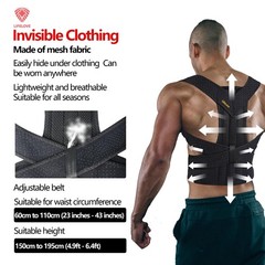 Adjustable Posture Brace for Upper Back & Shoulders, Fits Height Under 200cm …