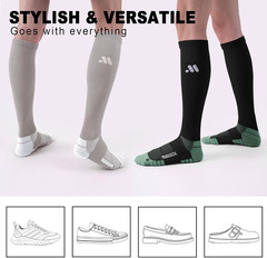 Compression Socks for Women and Men,Knee High 15-20mmHg Graduated Support(3 Pair