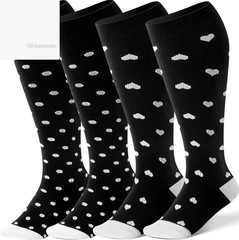 [2 Pairs] Plus Size Compression Socks Wide Calf Bamboo 15-20 mmHg Knee High