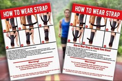 ATHLEDICT Knee Brace Compression Sleeve with Strap for Large, Dark Grey/Red