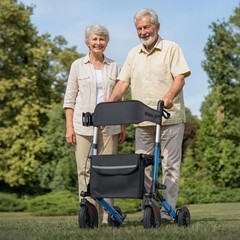 Uimoso Compact 3-Fold Rollator Walker for Seniors, Supports Up to 300 lbs