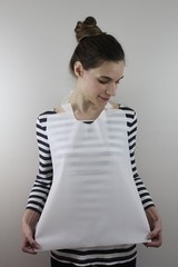 100 Pack Disposable Plastic Adult Bibs Adult, White