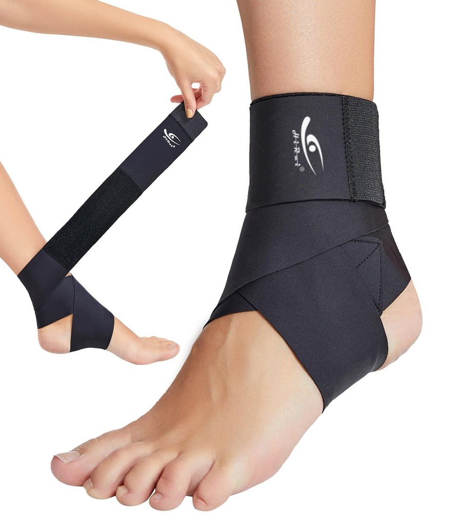 HiRui Ultrathin High-Elastic Ankle Wraps Medium (Pack of 1), Black