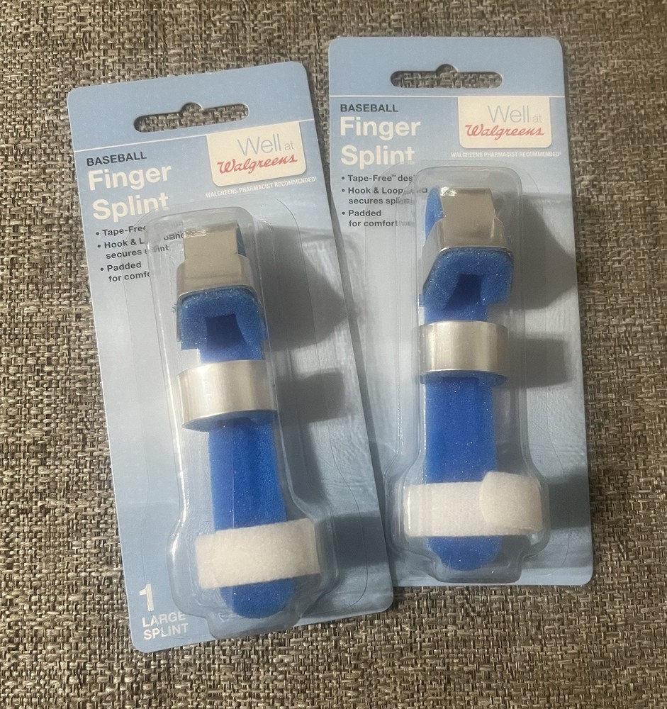 Baseball Finger Straightening Splint w/Foam Lining Size LARGE – Lot of (2)