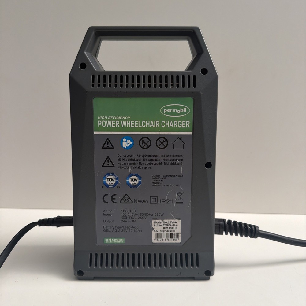 Permobil High Efficiency Power Wheelchair Battery Charger 24V 8A for Gel AGM EUC