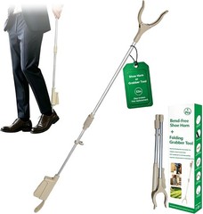 34″ Foldable Reacher Grabber Tool with Shoe Horn, 2-in-1 Trash Picker Upper