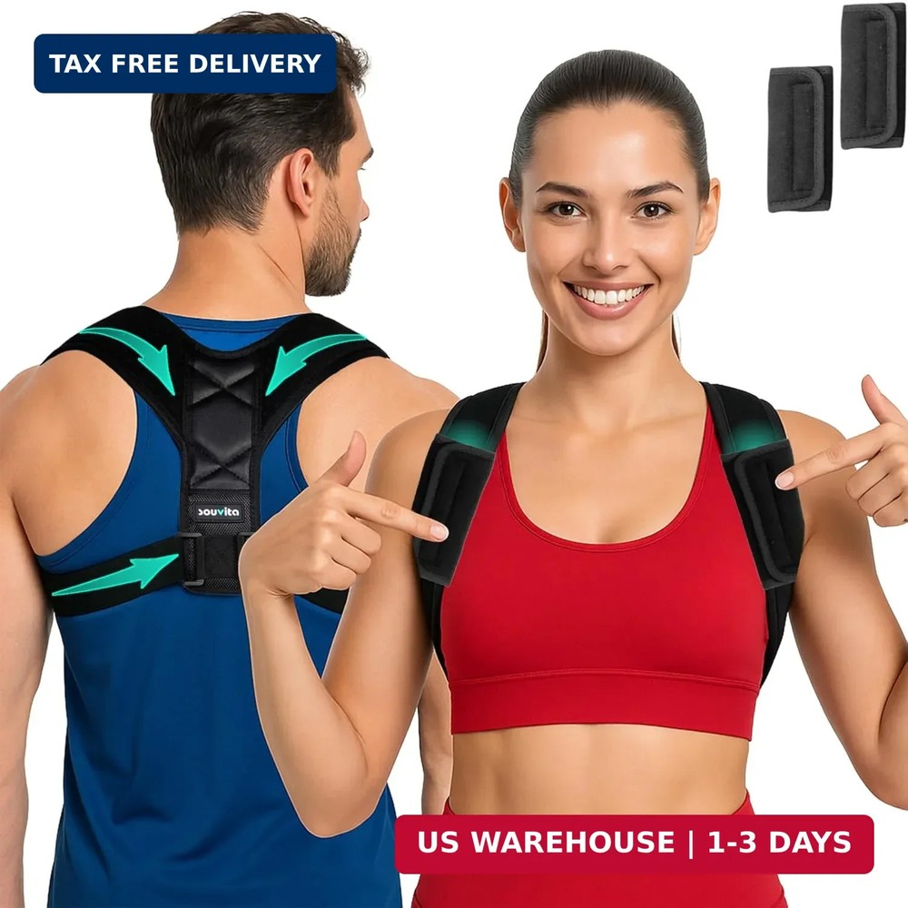 **Posture Corrector for Women & Men – Adjustable Back Brace Support for Upper Ba