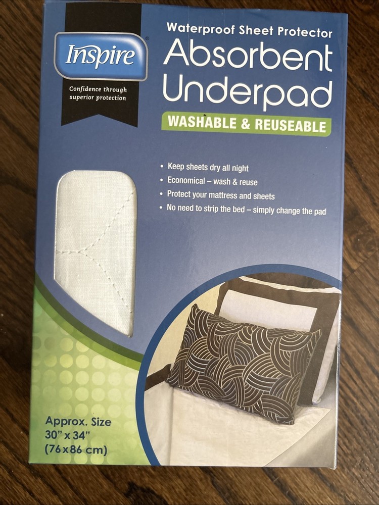 Inspire Waterproof Reusable Underpad Mattress Bed Protector Absorbent Dry Touch