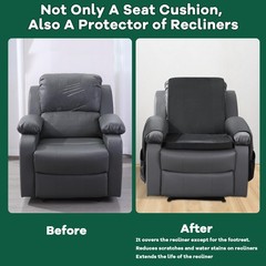 HOMBYS Recliner Chair Cushion for Elderly with Lumbar 20″x20″x2″, Black