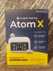 Audien Hearing ATOM X -Rechargeable OTC Hearing Aids – Brand New Unopened