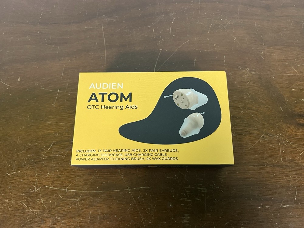 Audien Atom Rechargeable Hearing Amplifier OTC Earbuds Noise Booster Sound