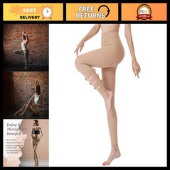 Graduated Compression Leggings for Women | 20-30 mmHg Footless Microfiber Tights