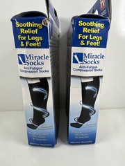 Miracle Socks Anti-Fatigue Compression Socks Unisex L/XL Black – 2 pack