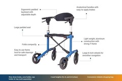 Triumph Mobility Escape Folding Rollator Weight Capacity 275lbs