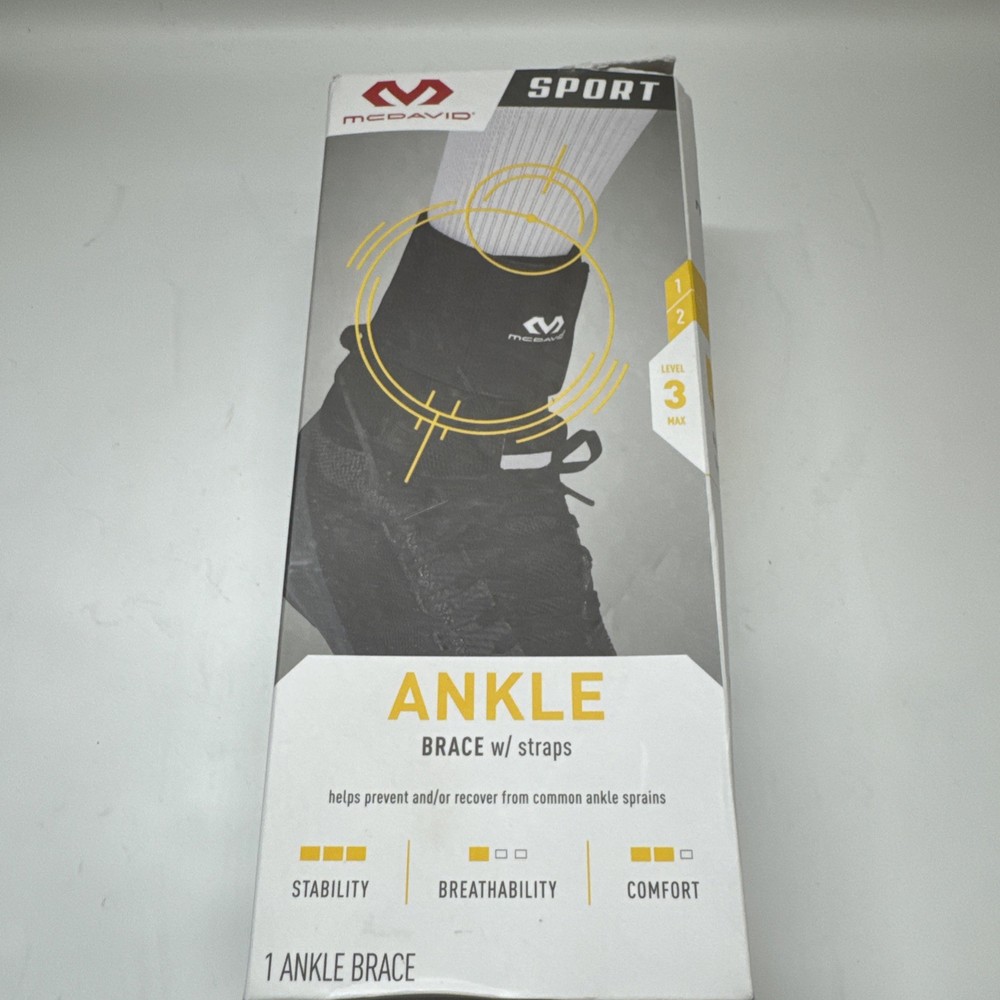 McDavid Ankle Brace w/ Straps, Small, Unisex Black – Sport NEW