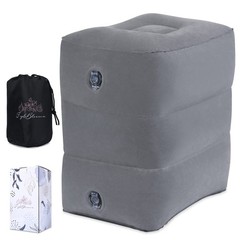 Inflatable Airplane Footrest Pillow | Kids Travel Bed B1634, Grey